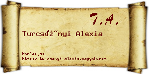 Turcsányi Alexia névjegykártya